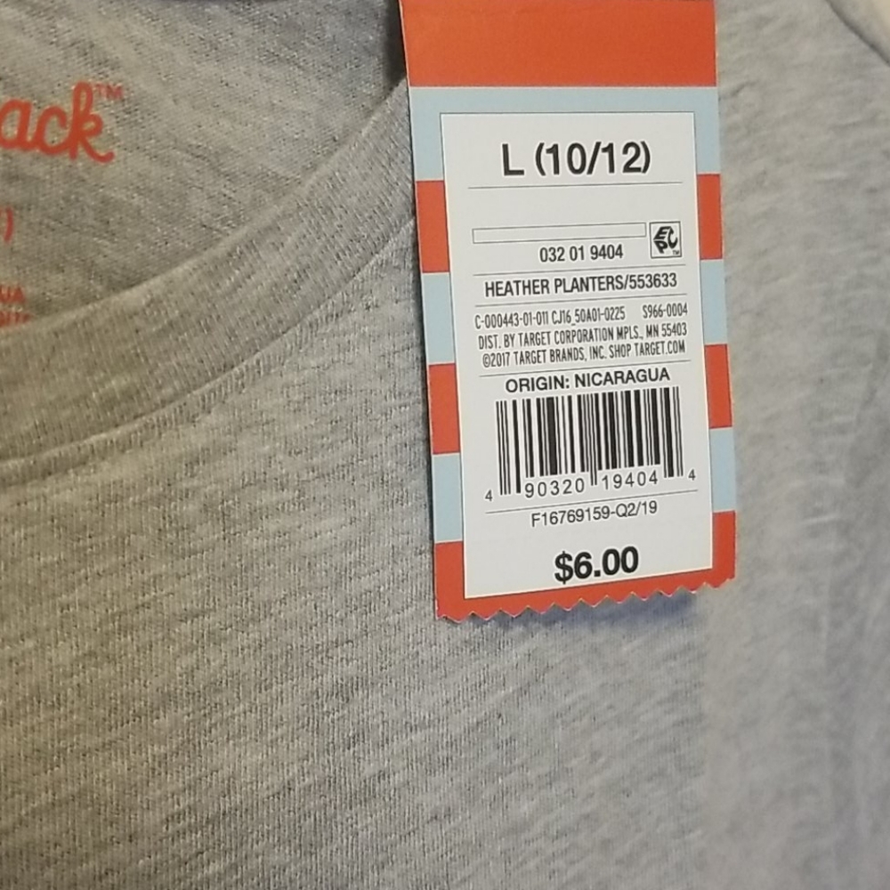 NWT Cat & Jack L 10/12 Heather Planters Tee - Picture 3 of 6